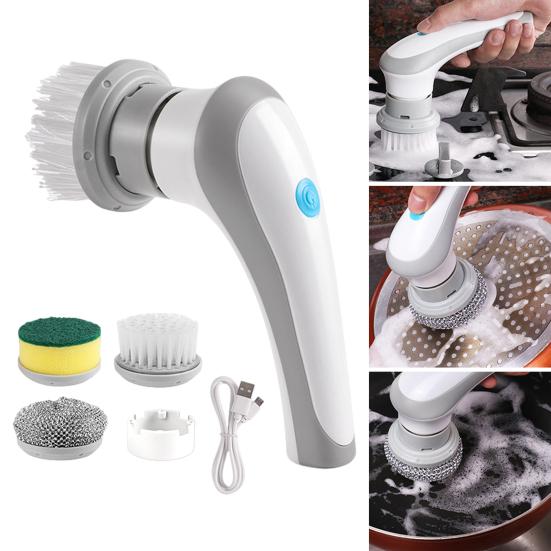 Electric Spin Scrubber Cordless Cleaning Brush with Powerful Motor 360-Degree Rotation Handheld Tile Floor Scrubber Brush
