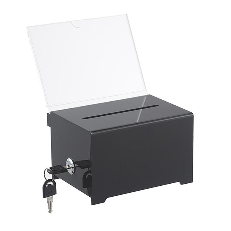 Transparent Acrylic Donation Box Multipurpose Storage Container Portable Suggestion Box With Lock Minimalist Donation Box