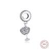 Fashion 925 Sterling Silver Clear CZ Cocktail Glass Dangle Charm Beads for Jewelry Making Fits Original Bracelet DIY Gift