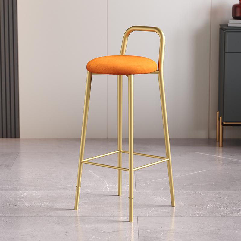 Nordic Iron Art Bar Stool with Backrest – Modern, Luxurious Design