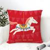 Festive Cartoon Chinese Dragon Print Pillow Case Cotton Linen Fabric Square Zipper Pillowcase Home Decorative Living Room