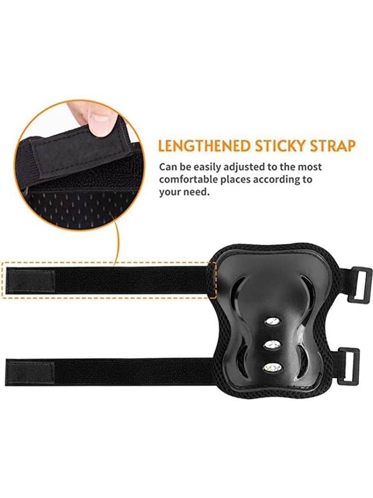 6PCS Kids Protective Gear Set for 3-15 Years, Knee Elbow Pads & Wrist Guards for Skateboard Cycling Skating Scooter