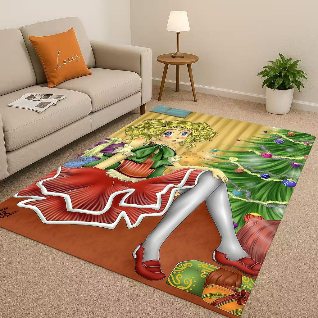 Cartoon Candy Candy Sweet Girl Anime Room Non Slip Area Rug Soft Carpet for Bedroom Playroom Sofa,Easy Clean Home Decor Doormat