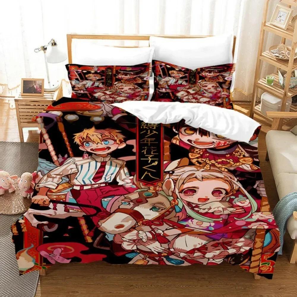 Módna 3D tlač Anime Toaletný Hanako-kun Posteľná súprava Súpravy obliečok na prikrývku Prikrývka Posteľná bielizeň Dvojitá veľkosť Dospelí Deti Darček