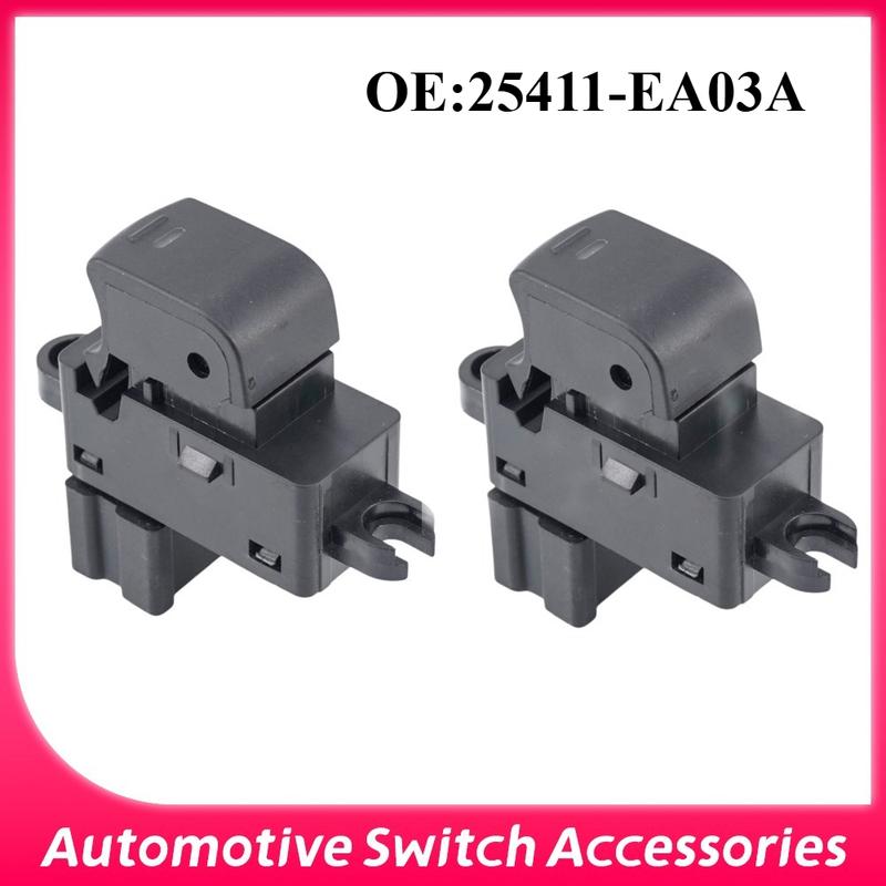 2PCS 25411-EA03A Car Power Window Control Switch Single Button For Nissan Murano Teana Qashq 25411EA03A 25411-EA00A