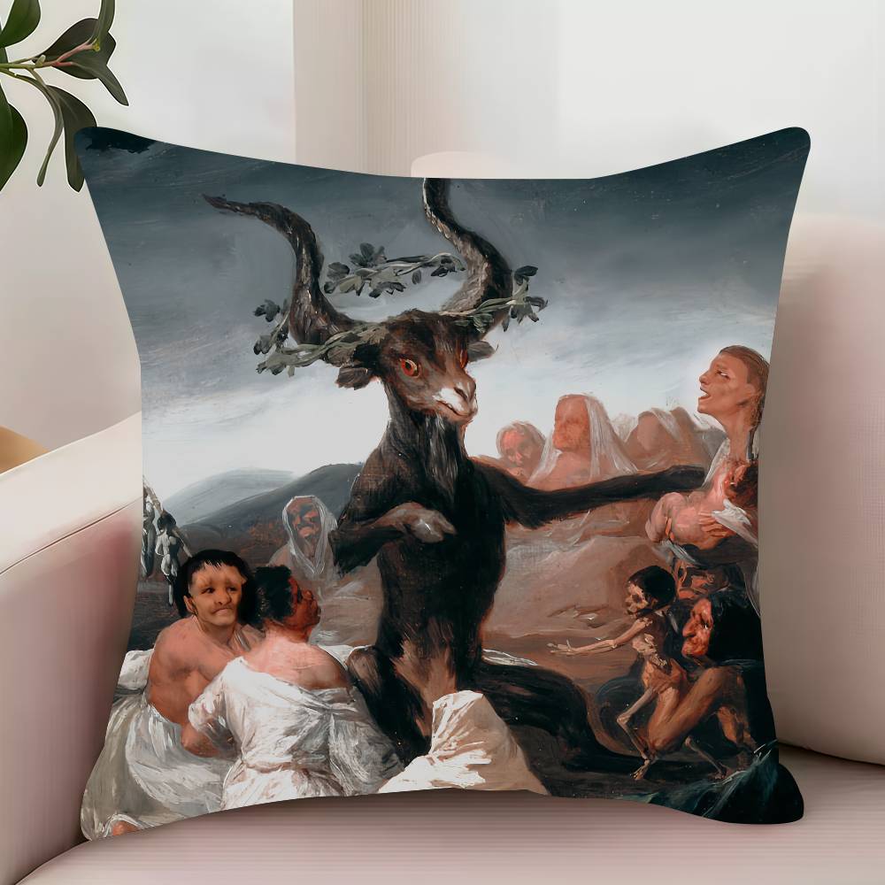 Акварель F-Франсиско Гойя Декоративная Наволочка Защитные Чехлы Удобные Мягкие для Дивана Гостиной Домашнего Офиса 12x12Inch