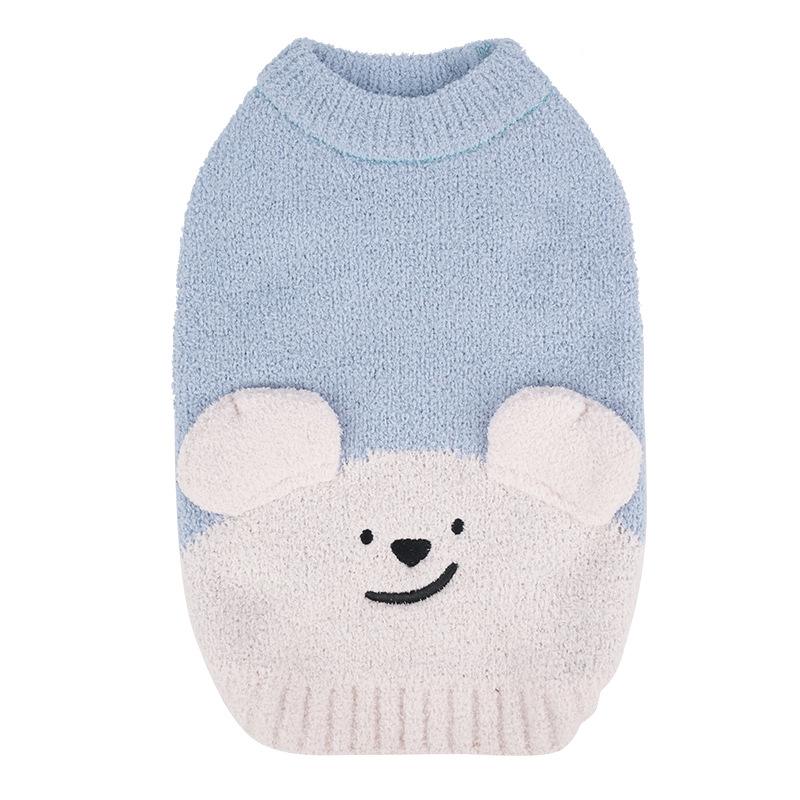 Dog Autumn and Winter Warm Pullover Sweater Teddy Bigbear Small Dog Half-edge Velvet Base Pet Clothes