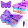 8pcs/Set DIY Diamond Painting Tool Set -Butterfly Multifunctional Flip Plate, Drill Points, Trays & Funnels for DIY Projects
