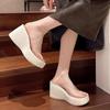 Mode Sommer Neu Dicke Sohle High Heel Hausschuhe für Damen Modische PVC Transparenter Riemen Keilsandalen Plateau Lässige Pantoletten Schuh