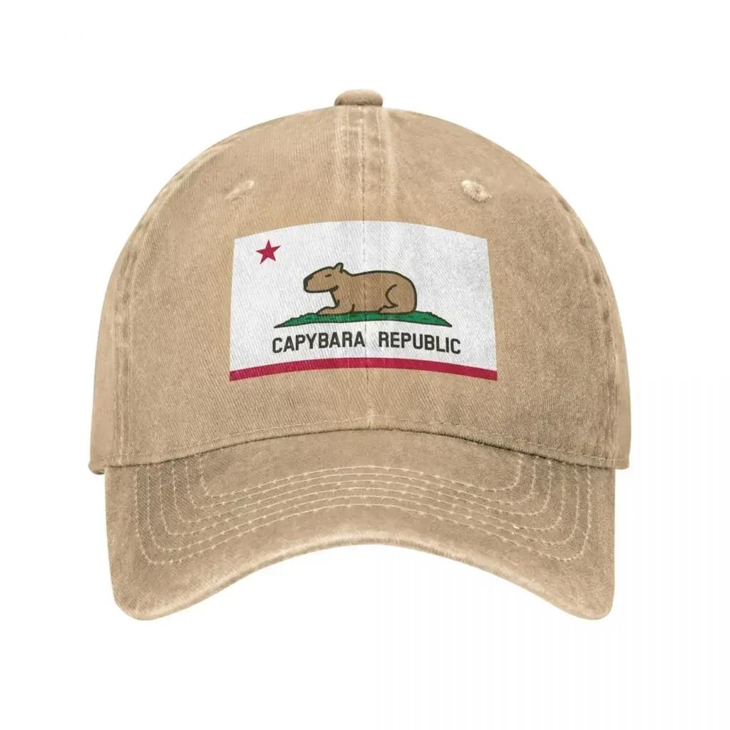 Capybara Flag relaxed land version Baseball Cap Luxury Brand Bobble Hat Christmas Hat Womens 2025 Unisexs