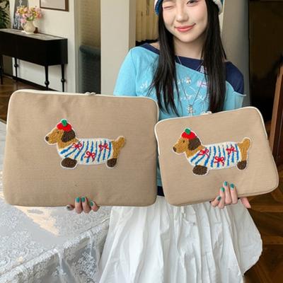 Tablet Pouch Cartoon Dog Laptop Sleeve Bag Sweet Kawaii Tablet Sleeve Bag Shockproof Thin Girl Computer Bag Girls/Lady/Women