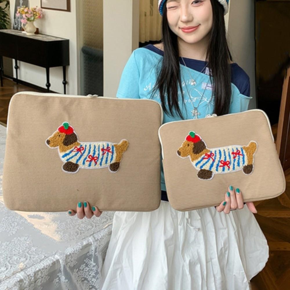 Tablet Pouch Cartoon Dog Laptop Sleeve Bag Sweet Kawaii Tablet Sleeve Bag Thin Shockproof Girl Computer Bag Laptop Case