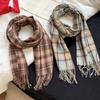 Scarf Women's Winter High-end Sense New Versatile Thickened Warm Imitation Cashmere Plaid Scarf Shawl