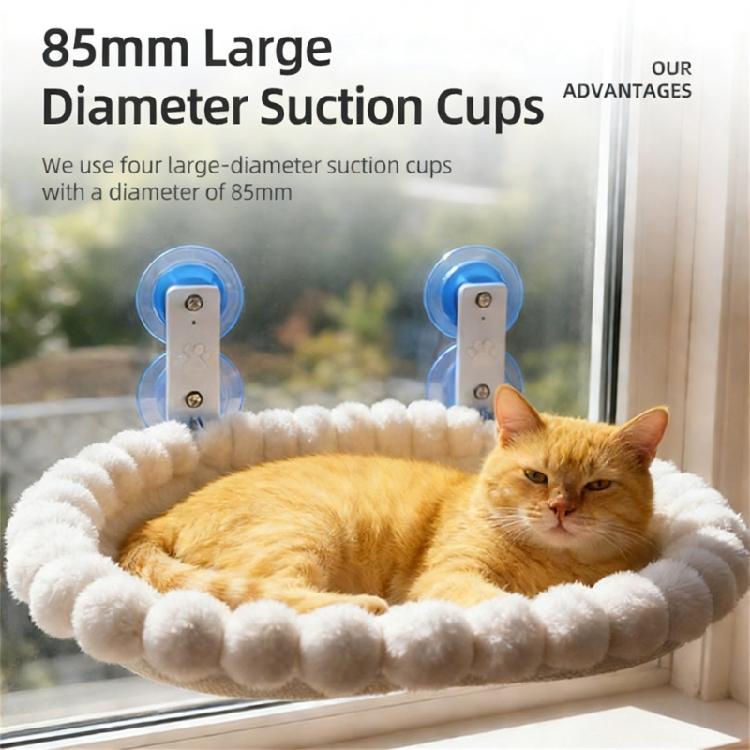 Warm Comfort Cats Bed Suction Cup Hanging Design Removable Washable Cover Sturdy Frame for Indoor Use