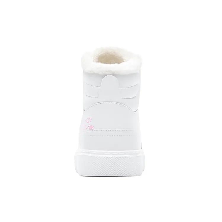 Dickies Microfiber Leather Fleece Lined Fashion Casual High top Skateboard Shoes Women's White (Unisex) Skate Shoes