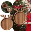 Cake Tray Festival Dinner Plate Wood Deer Serving Platters Reindeer