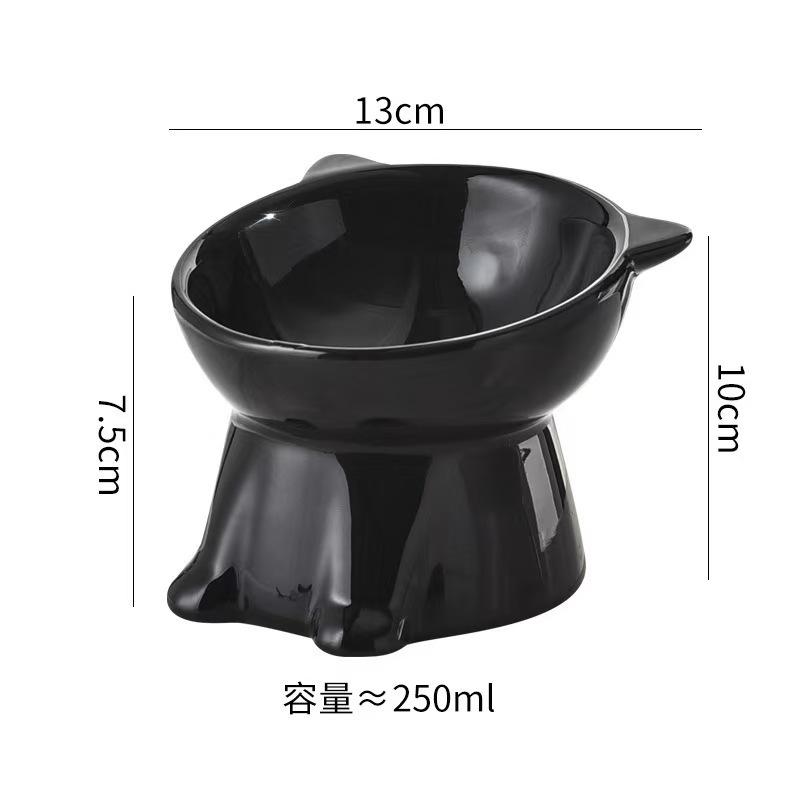 

2pcs Set - Elegant Black/Pure White Elevated Pet Bowls with 15° Tilt – Anti-Spill Raised Pet Feeding Bowls, Non-slip Cat Double Bowls with 1 PCS белый