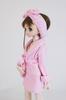 [Petite Marie] 13 MDD Compatible Bathrobe, Slippers, Hair Band 3-piece Set Pink Nightgown Loungewear After Bath Gown Pajamas 40cm Doll BJD Doll