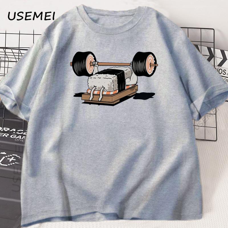 Sushi Gym T Shirt Funny Men Women Summer Harajuku O-Neck Cotton Short Sleeve Tshirt Sportswear Print T-shirt Streetwear Clothing