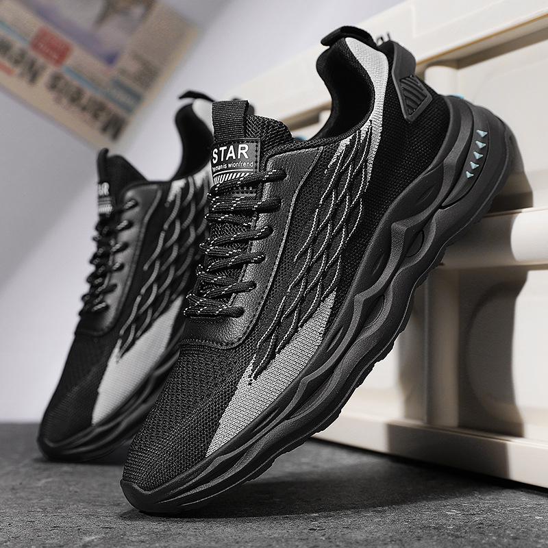 Men's Shoes Spring New Men's Versatile Casual Sports Shoes Youth Mesh Breathable Fly-woven Shoes