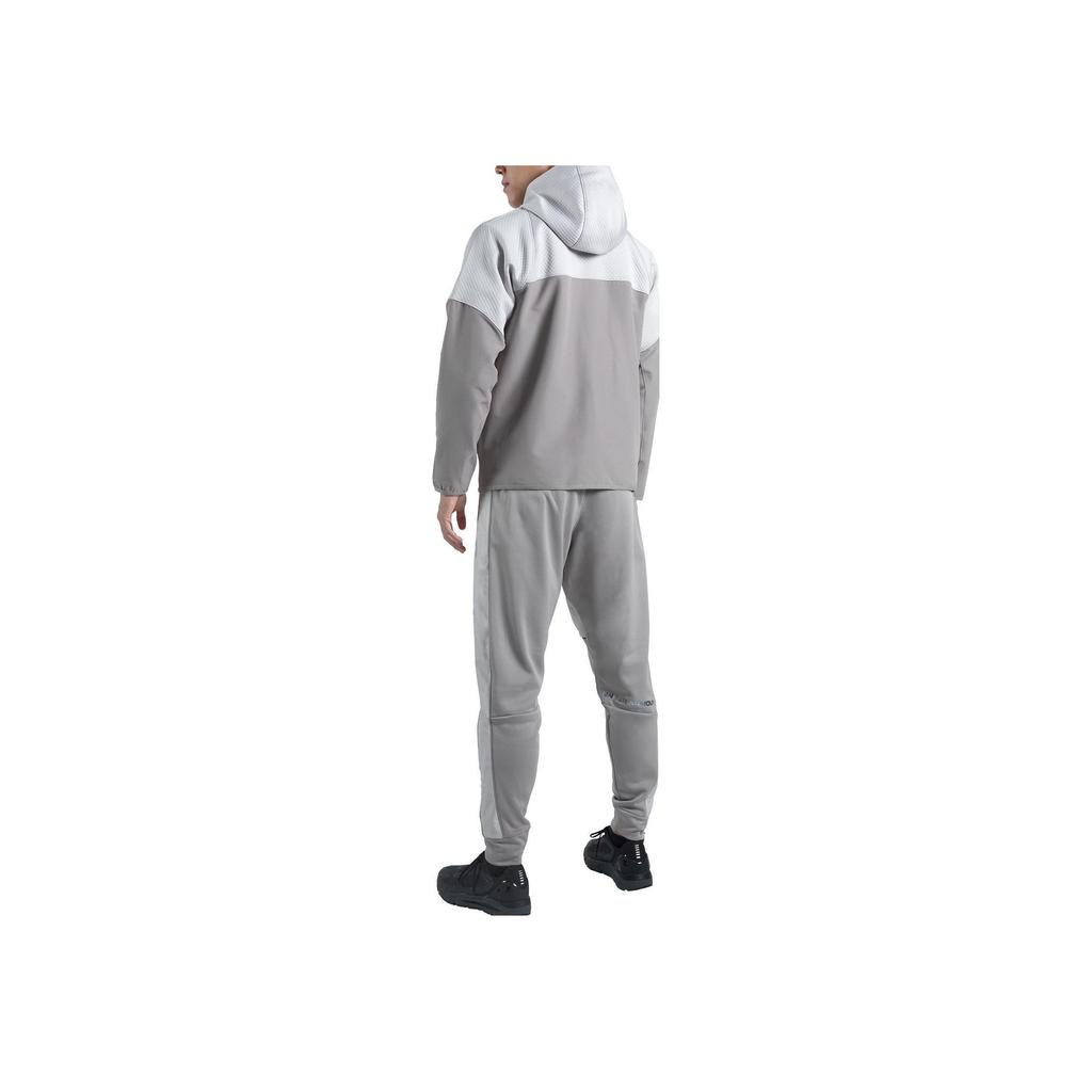 Under Armour Color Block Logo Print Hooded Jacket Men Jackets Gray 1374630-592