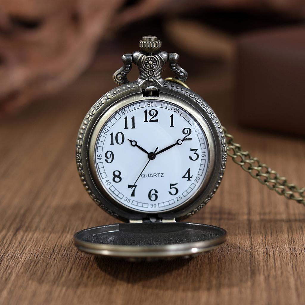 Herrenuhren, klassische Vintage-Taschenuhr mit Kettenhalskette für Damen und Herren, ideale Wahl als Geschenk für Männer