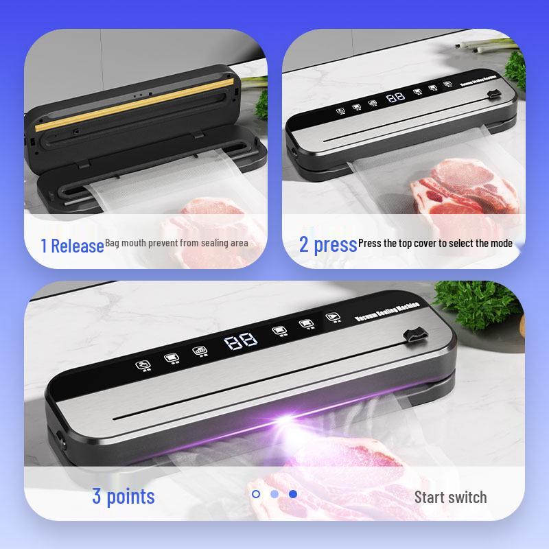 Cross-Border Stainless Steel Automatic Vacuum Sealer - Intelligent Fresh-Keeping Cutting Model