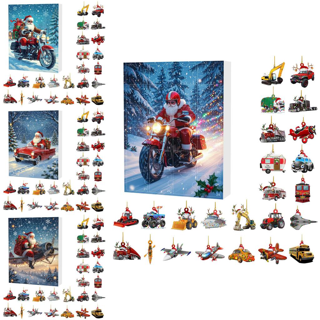 Christmas Countdown Blind Box With Santa Claus Acrylic Hangings For Holiday Decor And Gift Giving