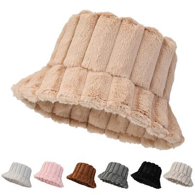 Women's Korean Style All-match Plush Fisherman Hat Casual Warm Soft Basin Hat