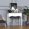 Wood Console Table Entrance Hallway Furniture With 3 Drawers For Living Room Corridor Load 45 Kg 100x32x85 Cm White