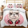 Cute Alpacas Animal Bedding Set,Duvet Cover Comforter Bed Set Quilt Cover Pillowcase,King Queen Twin Size Boys Girls Adults