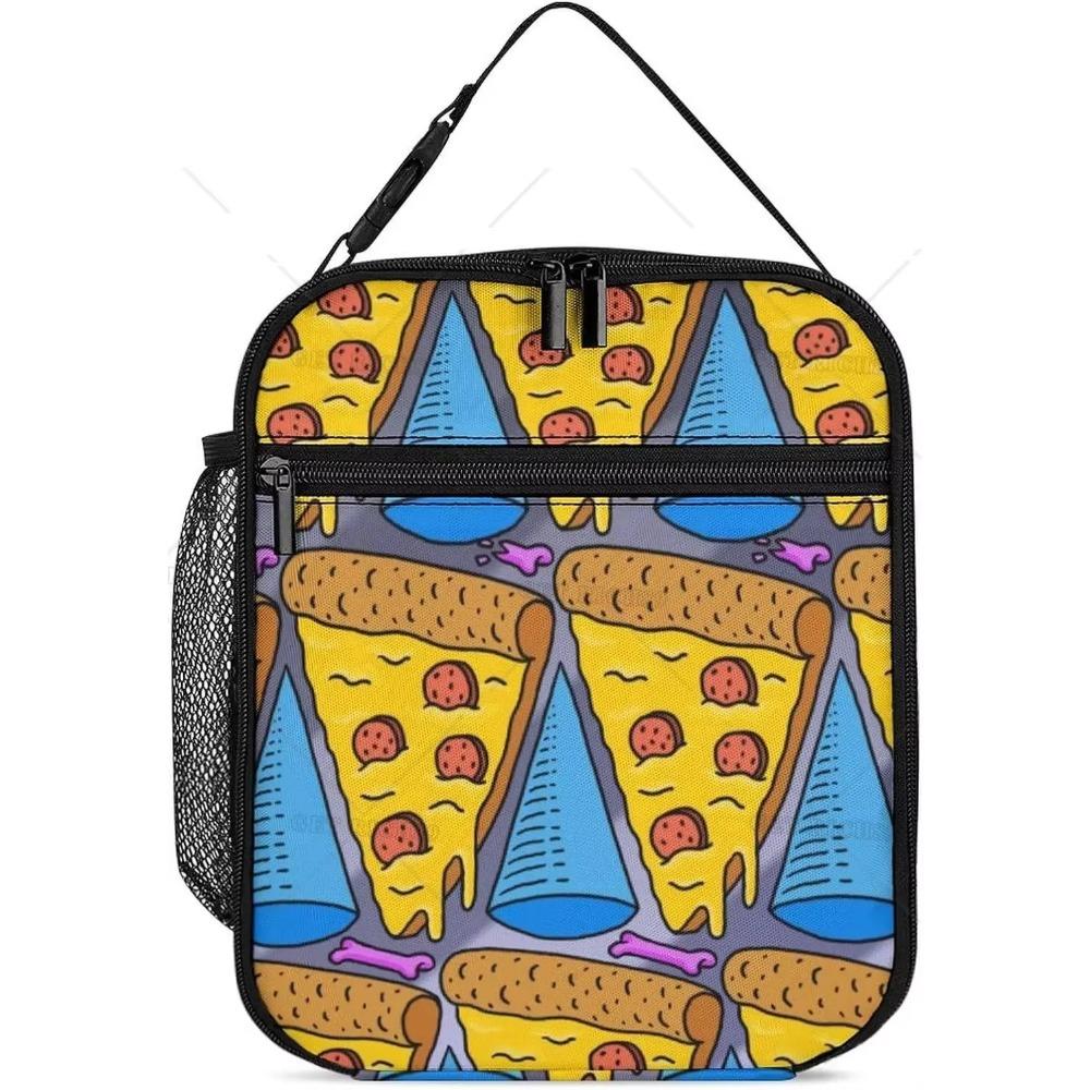 Funny Food Pattern Lunch Bag Leakproof Lunch Pail Container for Adults Work Outdoor, Reusable Handbag, To Keep Food Hot/Cold