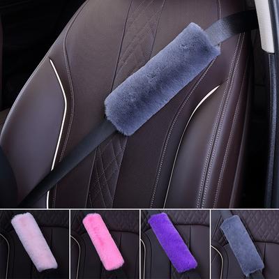 1PC Car Seat Belt Cover Seatbelt Shoulder Plush Warmer Pad Comfortable Driving Seat Belt Vehicle Accessories