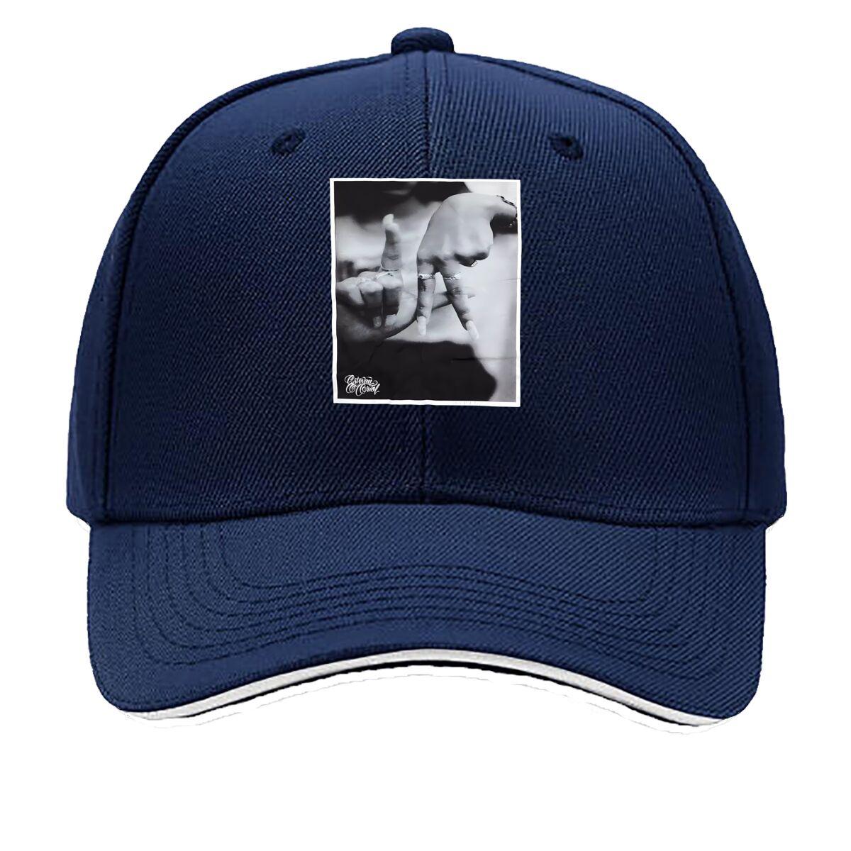 

Hands of Art Hip Hop hat Fashion Outdoor Sports Sandwich Baseball Cap One Size темно-синього кольору