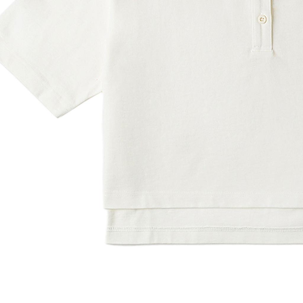 Vans Logo Print College Style Short Sleeve Polo Shirt Women Polo Shirts Off-White VN000GTAFS8