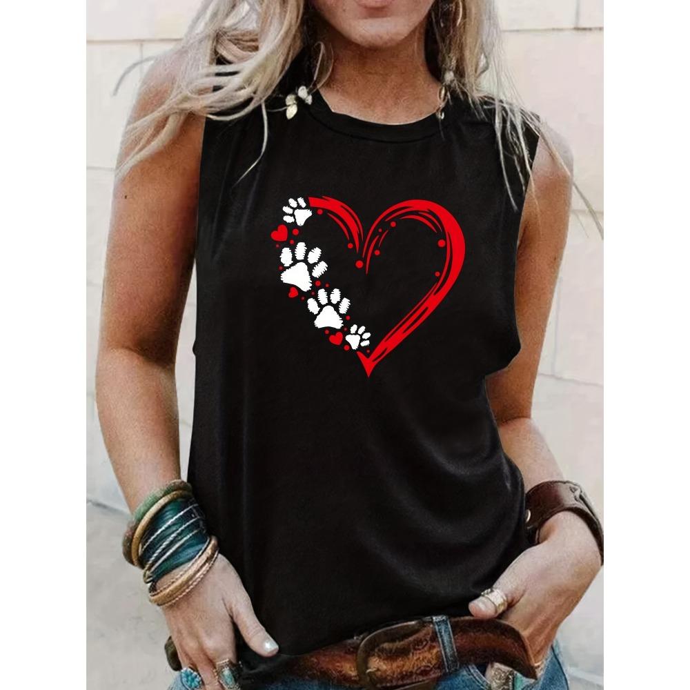 Summer women's loose and personalized dream catcher mesh printed sleeveless vest top T-shirt comfortable sleeveless sweater