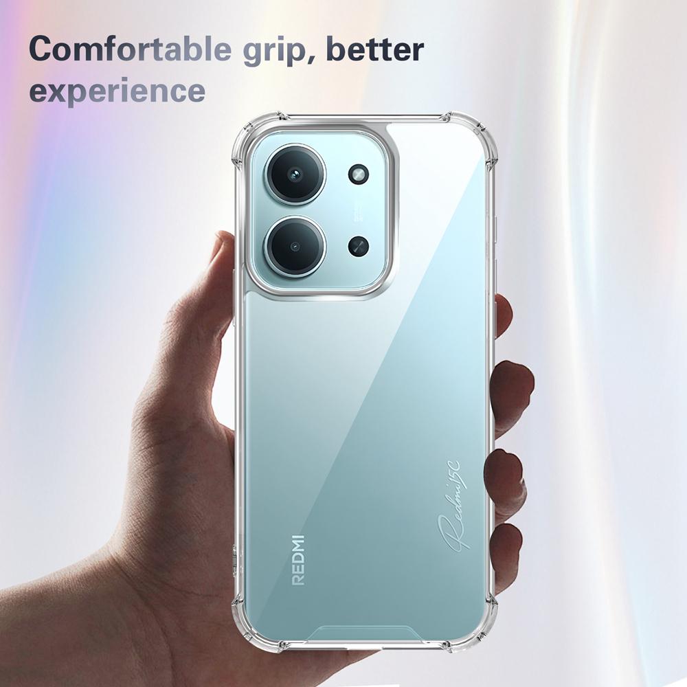 KEYSION Vier-Ecken Stoßfestes Transparentes Case für Redmi 15C 171mm Weiches TPU+PC Klare Handy-Rückseite für Xiaomi POCO C85