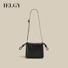 IELGY Exquisite Pleated Crossbody Bag with Adjustable Drawstring