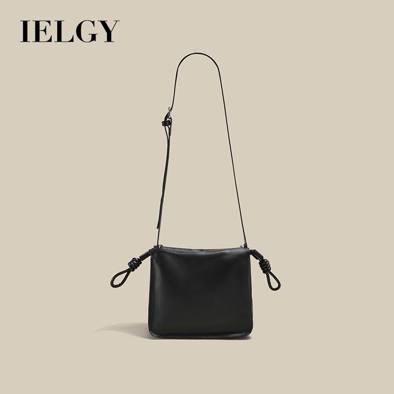 IELGY Exquisite Pleated Crossbody Bag with Adjustable Drawstring