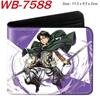 Attack on Titan Anime Faltbare Leder Geldbörse Kurzer Kartenhalter Cartoon Spiel Zubehör für Männer Frauen Braun