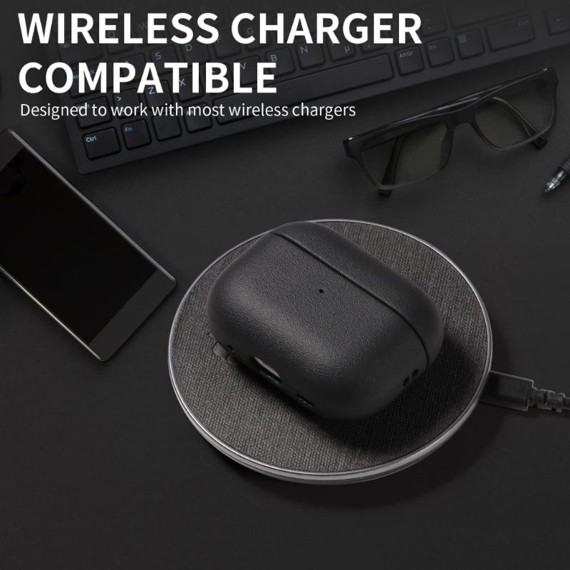 TPU Leather Texture Soft Case for 2 Earphone with Lanyard Flexible and Protective Cover