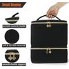 Double Layer Nail Polish Organizer Bag Large Capacity 30 Grids Essential Oil Storage Bag Handheld Nail Care Kit Bag