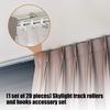 20Lots Curtain Track Rollers Ceiling Pulley Gliders Quiet Hook Curtains Wheel Rail Rollers Mount Sliding Pulleys Rails