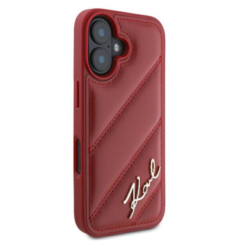 Karl Lagerfeld Quilted Signature - Etui Iphone 16 (Czerwony)