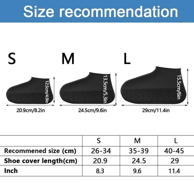 1 Pair Rubber Rain Boot Overshoes For Outdoor Use Silicone Waterproof Shoe Covers Rainy Day Shoe Cover Reusable Non-Slip Rain