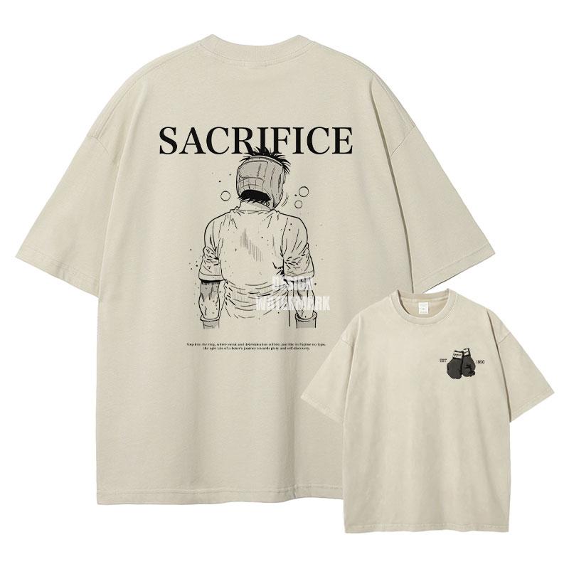 Anime MMakunouchi IIppo Tshirts Oversized Vintage Washed HHajime No Ippo T Shirt Manga The FFighting T Shirt for Man Cotton