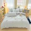 Ins Cute Cartoon Milk Fleece Bedding Set Winter Flannel Duvet Cover Sheet