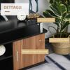 TV Cabinet Up to 55" with Cabinets and Shelves in Wood and Aluminum, 120x40x52.2cm