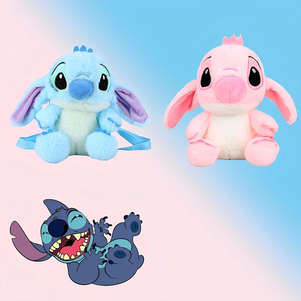 Sac à dos en peluche mignon Stitch et Ange Sac d'école Maternelle Crèche Garçons Filles