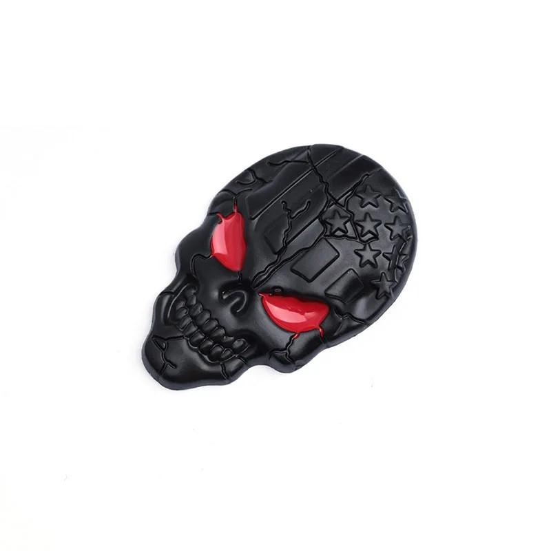 3D Car Sticker Metal Skull Sticker US Flag Skull Printed Modification Decorative Sticker Personality Car Sticker 1PC